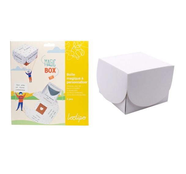 Boîte cadeau à personnaliser - 300 gm² - 8 x 8 x 6 cm - blanc