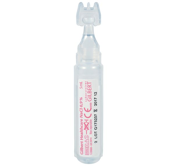 Lot de 100 dosettes de 5ml, Sérum physiologique boite-Gilbert