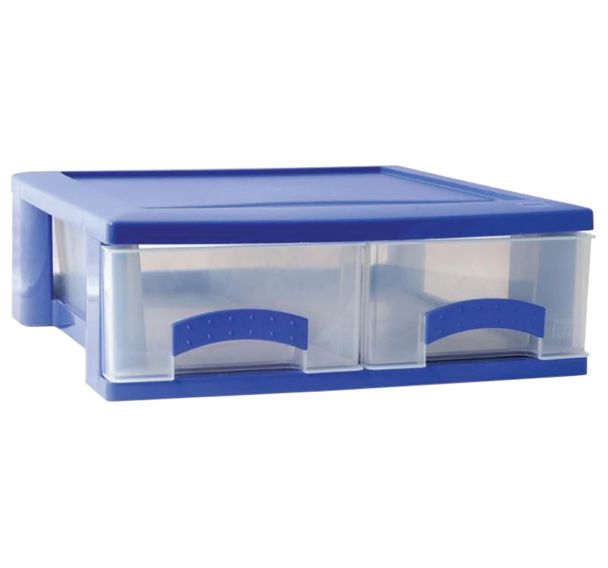 Boite de rangement modulaire 2 tiroirs polypropylène