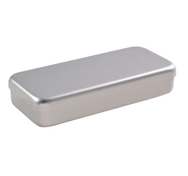 Boite en alumimium rectangulaire grise couvercle - Holtex