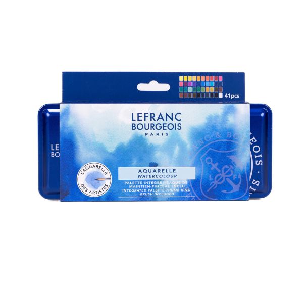 Boite métal aquarelle 40 demi godets avec pinceau
