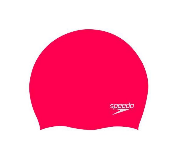 Bonnet de bain - Speedo - Plain Moulded Silicone Cap ROUGE