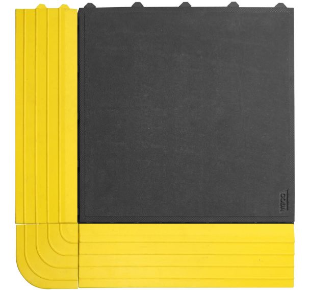 Bordure d'angle noir ou jaune pour dalle Fatigue Lock Edge - Coba