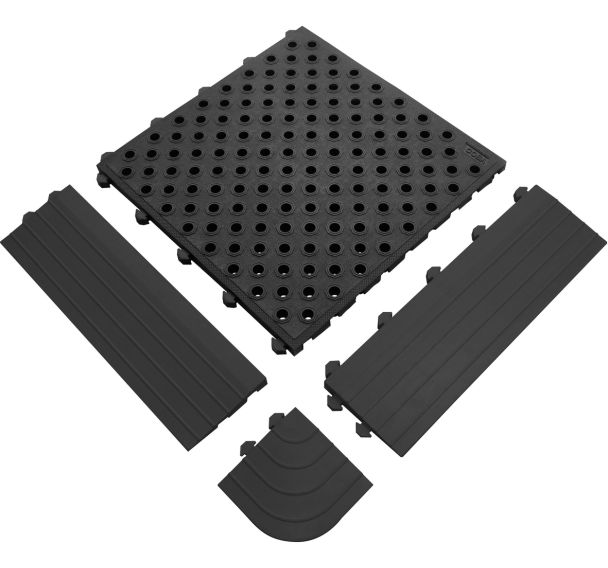 Bordure mâle noire ou jaune pour dalle anti-fatigue Lock Edge - Coba