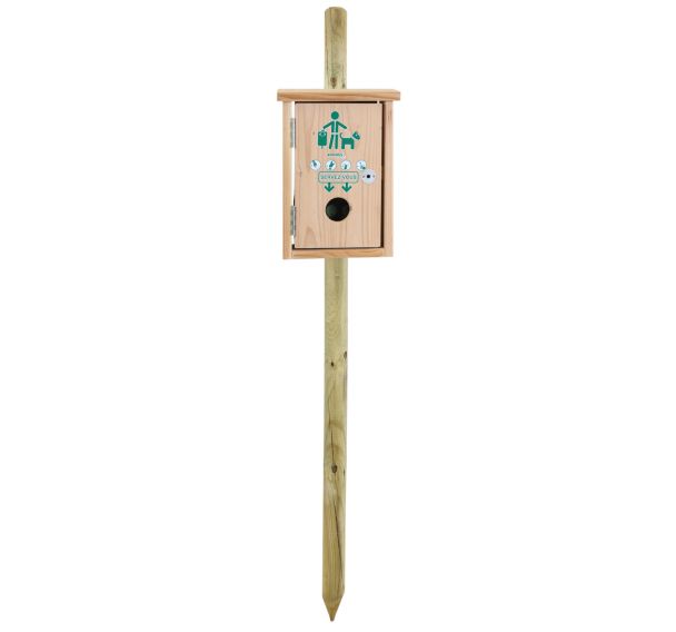 Borne Toutoubois avec distributeur sachet liasse - bois