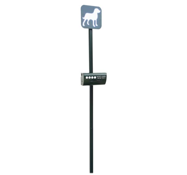 Borne pour sacs de déjection canine rouleau - aluminium vert - Manutan Expert