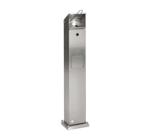 Borne gel et savon avec poubelle - HDS115 - inox - VAR