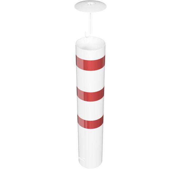 Borne stationnaire à bétonner capuchon ancrage - Blanc/Rouge - Schake