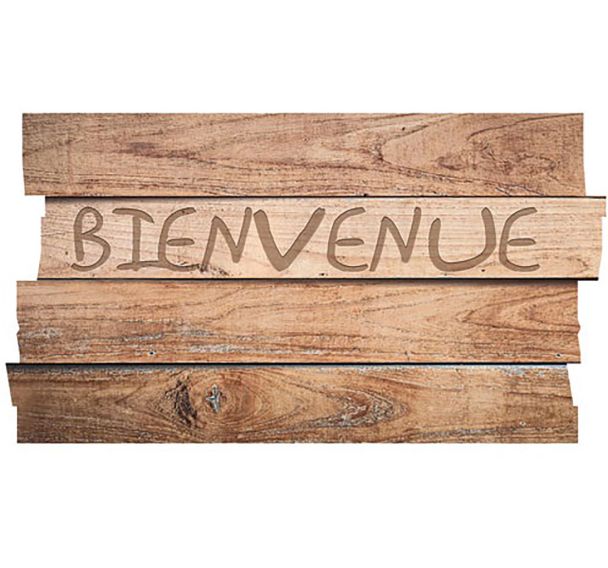 Boston découpe planche bienvenue brun 40x70 cm