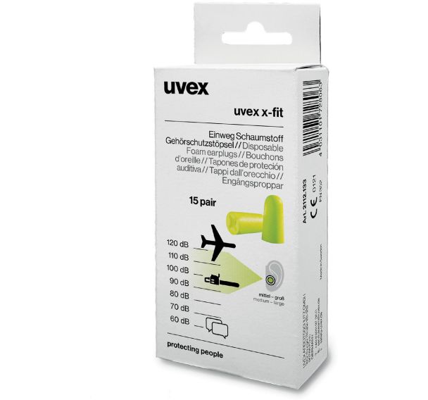 Bouchons d’oreille X Fit - 15 paires - Uvex - 15 pièces