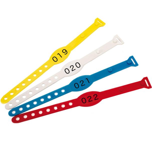 Bracelet plastique avec numéros de série - Seva piscine