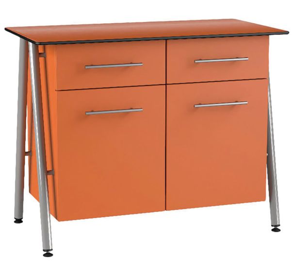 Buffet Ella 2 portes 2 tiroirs plateau stratifié compact - Mobidecor