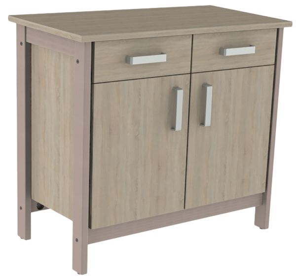 Buffet Swing 2 portes 2 tiroirs mélaminé sans serrures - Mobidecor