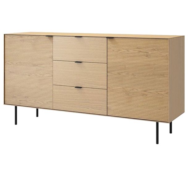 Buffet TULSA 2 portes 3 tiroirs Chêne