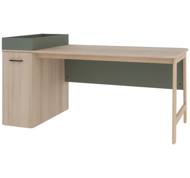 Bureau Blois pied caisson à gauche tiroir - Enond Mobilier