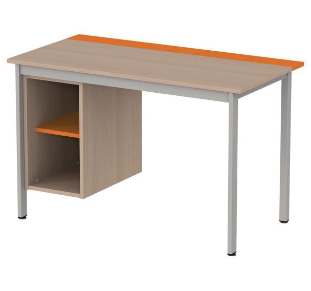 Bureau Cubik chêne caisson 1 étagère - Mobidecor