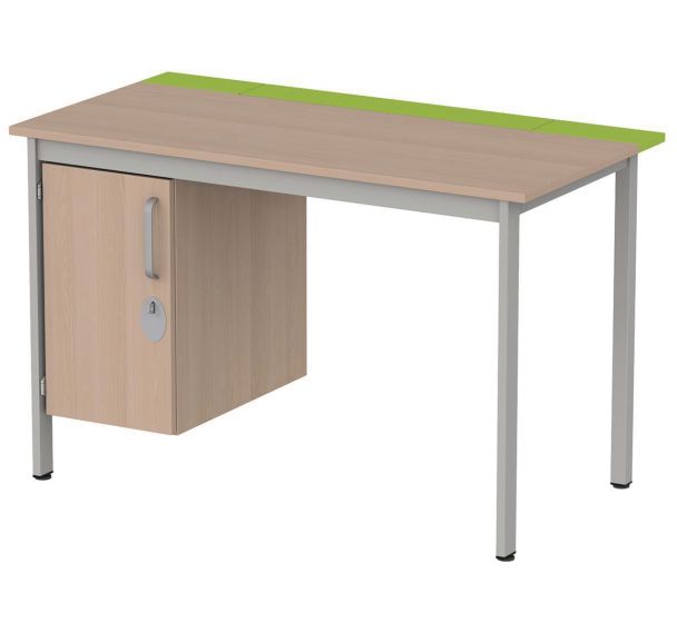 Bureau Cubik chêne caisson 1 porte - Mobidecor