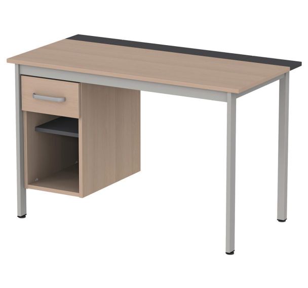 Bureau Cubik chêne caisson 1 tiroir - Mobidecor