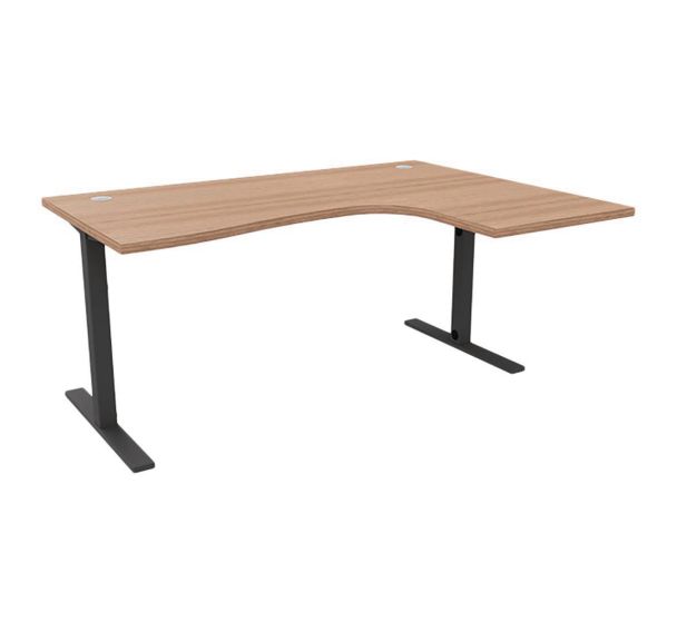 Bureau réglable IDEA asymétrique retour droite 160cm - Quadrifoglio