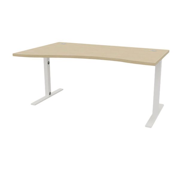 Bureau IDEA vague retour à gauche 160 cm pied fixe - Quadrifoglio