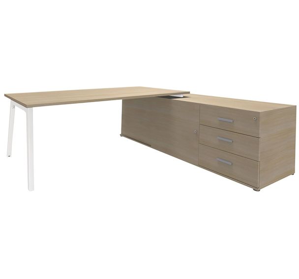 Bureau Steel Direction sur console 3 tiroirs - Simmob