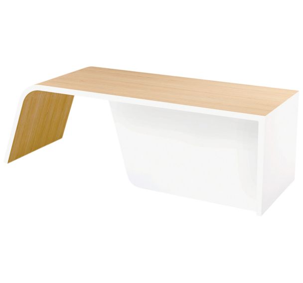 Bureau Sumba voile fond oblique pied vertical gauche - Enond Mobilier