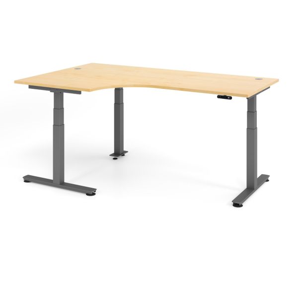 Bureau assis-debout à angle 90° - 200x120cm - Hammerbacher