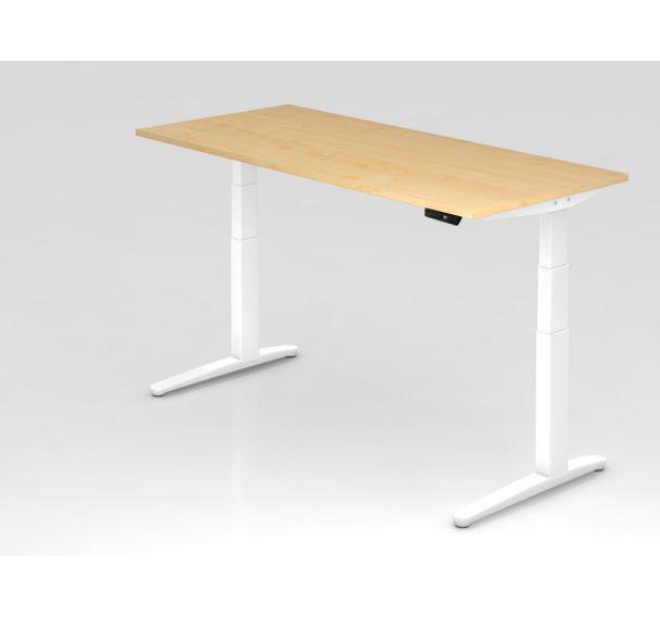 Bureau assis-debout pied blanc série XBHM-180x80 cm - Hammerbacher