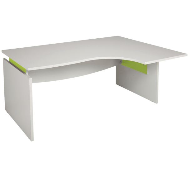 Bureau asymétrique Linéo blanc - Simmob