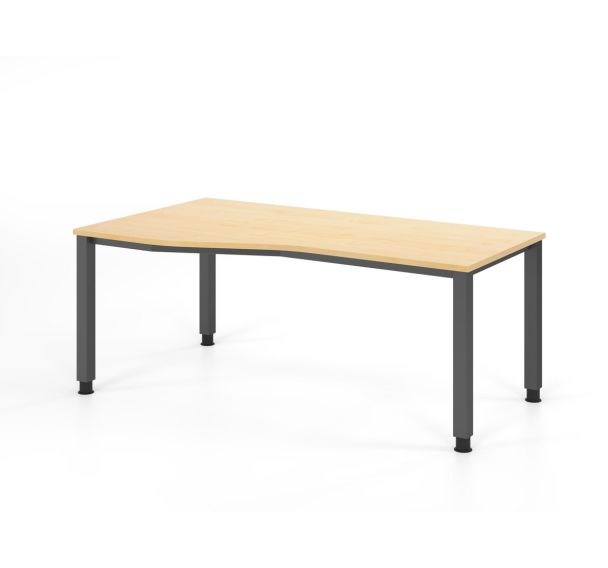 Bureau asymétrique à 4 pieds carrés - 180x100 cm - Hammerbacher