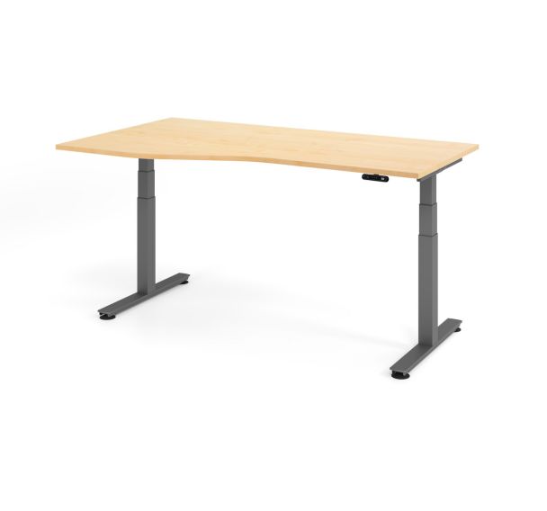 Bureau asymétrique assis-debout série XDSM - 180x100cm - Hammerbacher