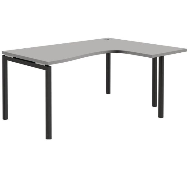 Bureau compact Open - Gris clair - Piètement fixe