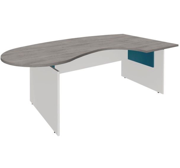 Bureau convivial Linéo Chêne Gris longueur 200 cm - Simmob
