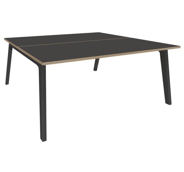 Bureau double bench Steel Graphite pied carbone - Simmob