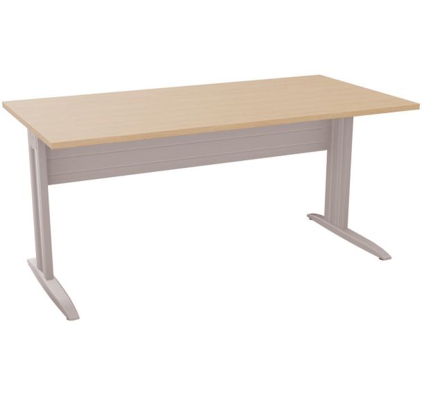 Bureau droit L.160 cm chêne/alu Idol