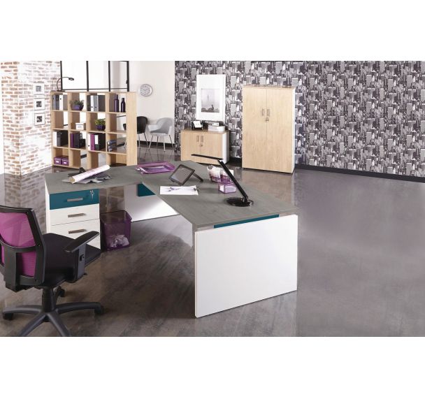 Bureau droit Linéo Chêne Gris - Simmob