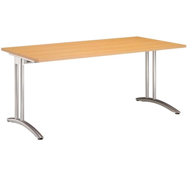 Bureau droit Miro - Pieds fixes - Hêtre - Hammerbacher
