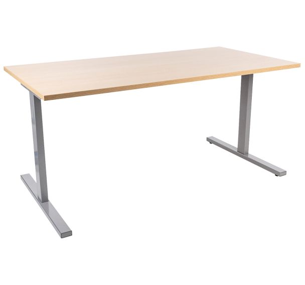 Bureau droit Misao - Pied T Chêne/Alu - Manutan Expert