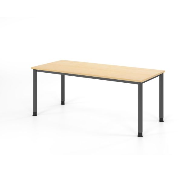 Bureau droit à 4 pieds ronds - 180x80 cm - Hammerbacher