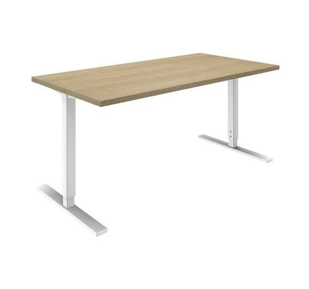 Bureau droit en chêne pieds ajustables - IDEA