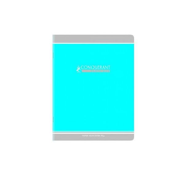 CONQUERANT Cahier Ecriture Classique 17x22cm Réglure DL 2/8 32 Pages Agrafées Couverture Carte Recyclée Coloris Assortis