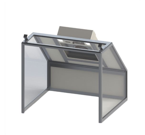 Cabine aspirante droite, filtre poussières ou charbon actif