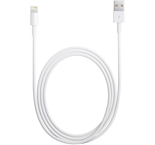Câble data compatible 2m pour iPhone 5 à 7+ blanc Moxie
