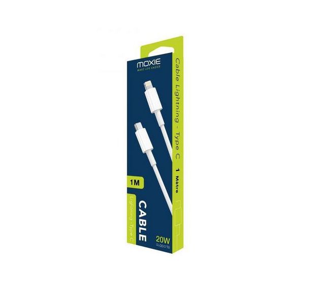 Câble de charge blanc USB-C vers USB-C 1 mètre Moxie