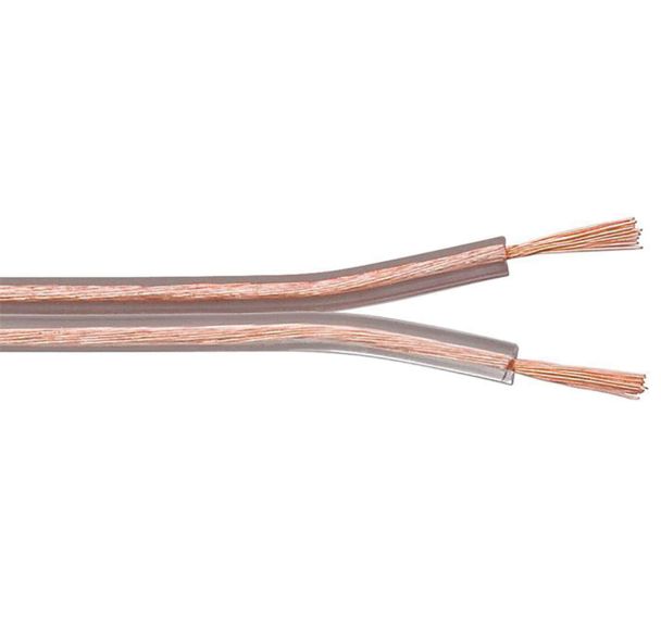 Câble haut parleur 2x2,5mm Transparent 100 m - MicroConnect