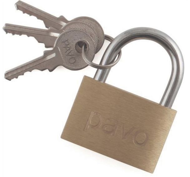 Cadenas - Largeur 40 mm - 3 clés - laiton - Pavo