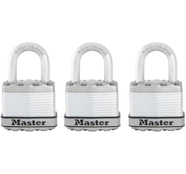 Cadenas haute sécurité à clé en acier laminé M1EURTRI - Master Lock