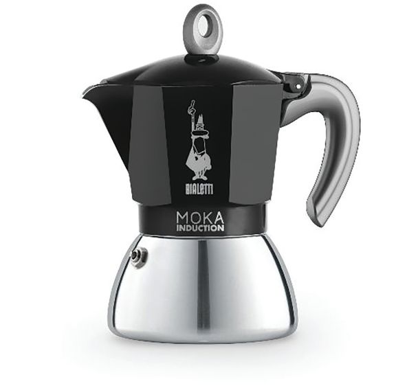 Cafetière induction Moka noire 6 tasses nouvelle version