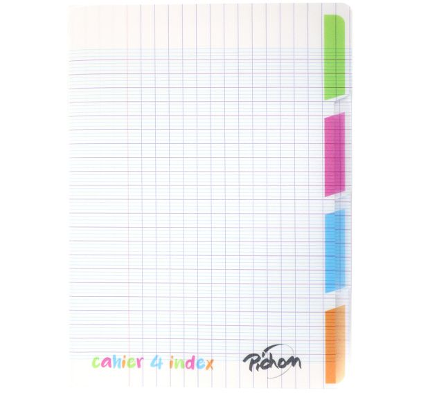 Cahier 4 en 1 polypro incolore 4 sections 17x22cm 70g