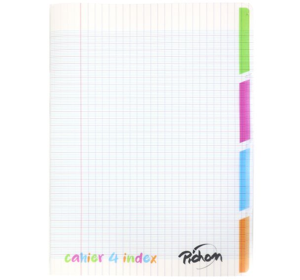 Cahier 4 en 1 polypro incolore 4 sections 24x32cm seyes 70g